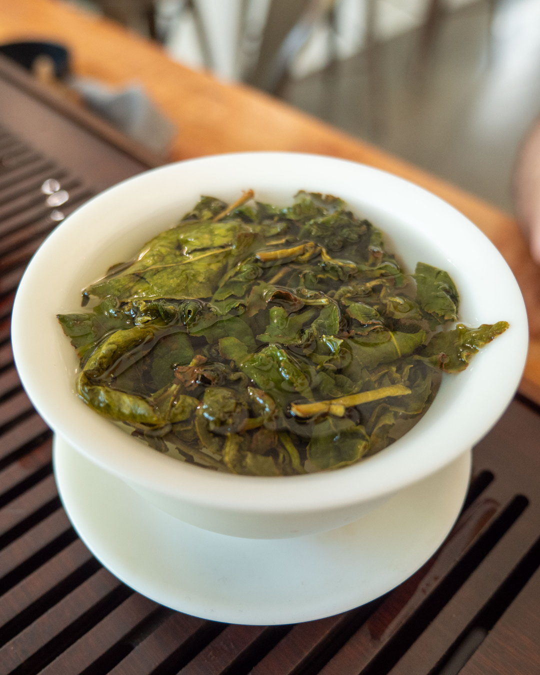 Steeped leaves in a gaiwan, Plant Bar Herbal Tea