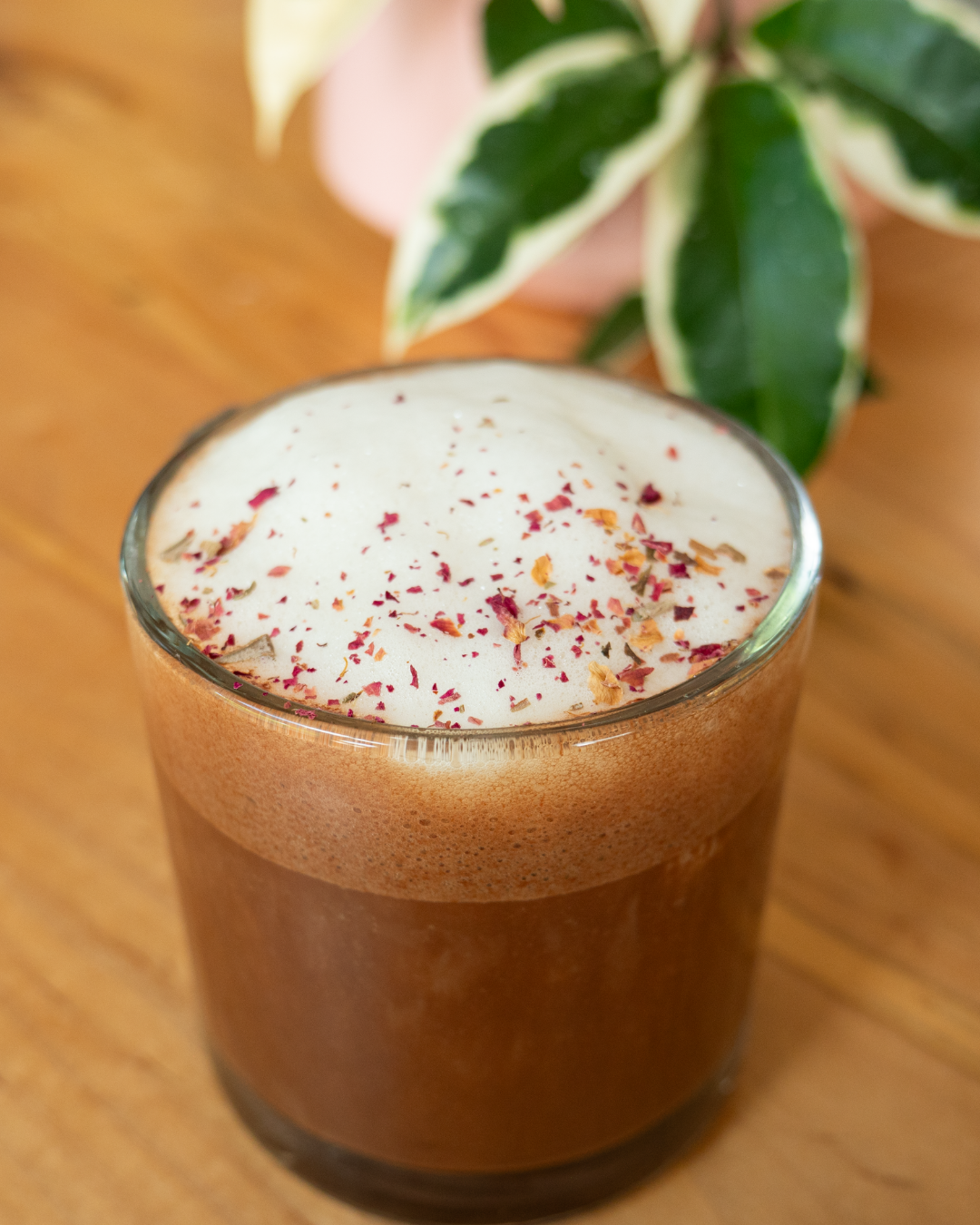 Rose petal foam top, Plant Bar Cacao