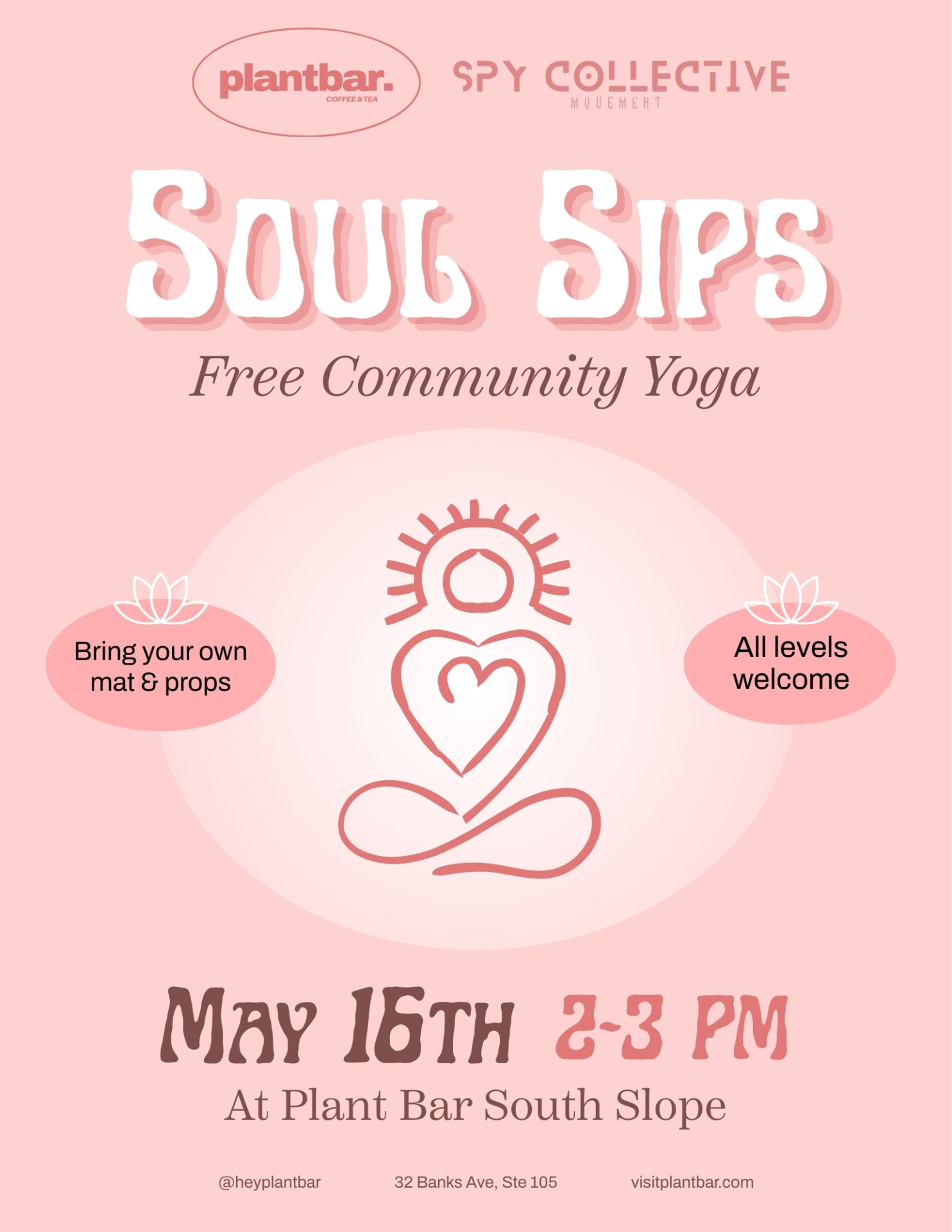 Soul Sips yoga flyer