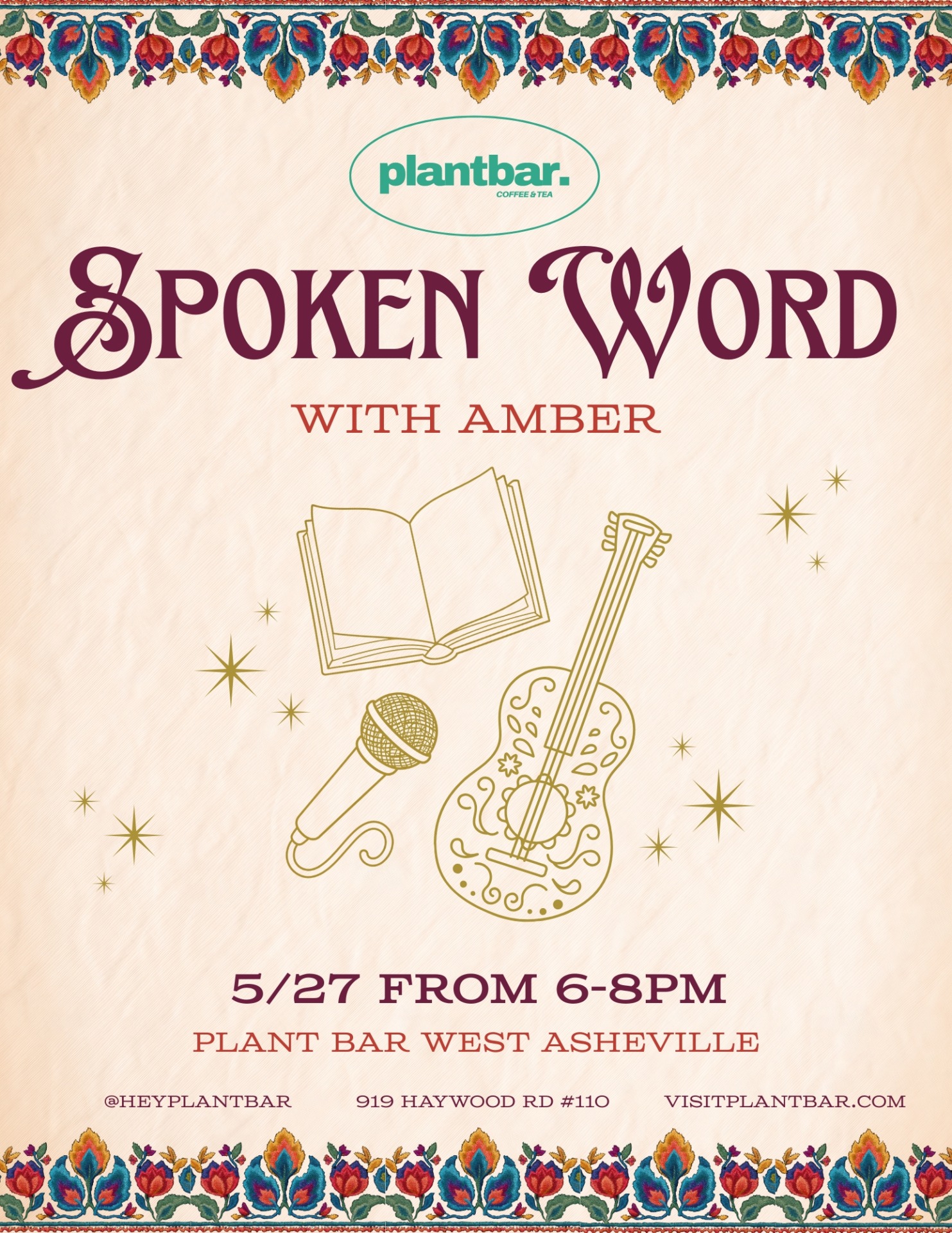 Spoken Word w Amber May flyer